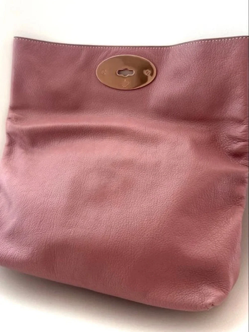 Mulberry Fold-Over Clutch in Dusty Rose with Gold Hardware
